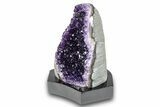 Dark Purple Amethyst Geode With Wood Base - Uruguay #275631-2